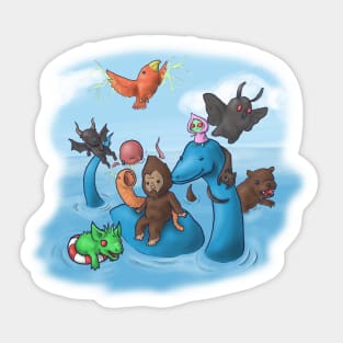 Cryptid party! Sticker